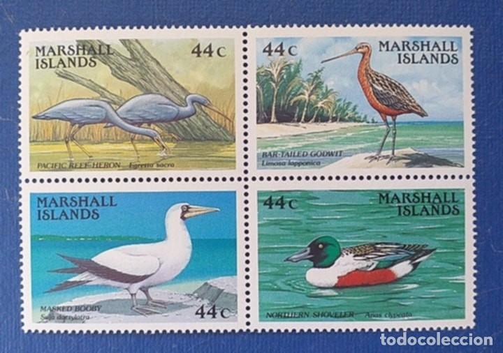 Sellos: Sellos Fauna Aves Islas Marshall 1988 168/71 4v. Nuevos