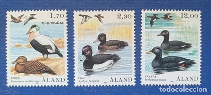 Sellos: Sellos Aland 1987 Tema Aves Patos 3v. Nuevos