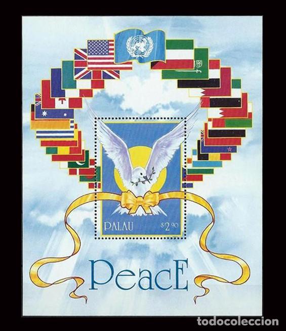 Sellos: Palaos (Palau) 1991 | Liberation of Kuwait, Peace Dove | Yv: B9 - Mi: B10 - SG: MS468 MNH **