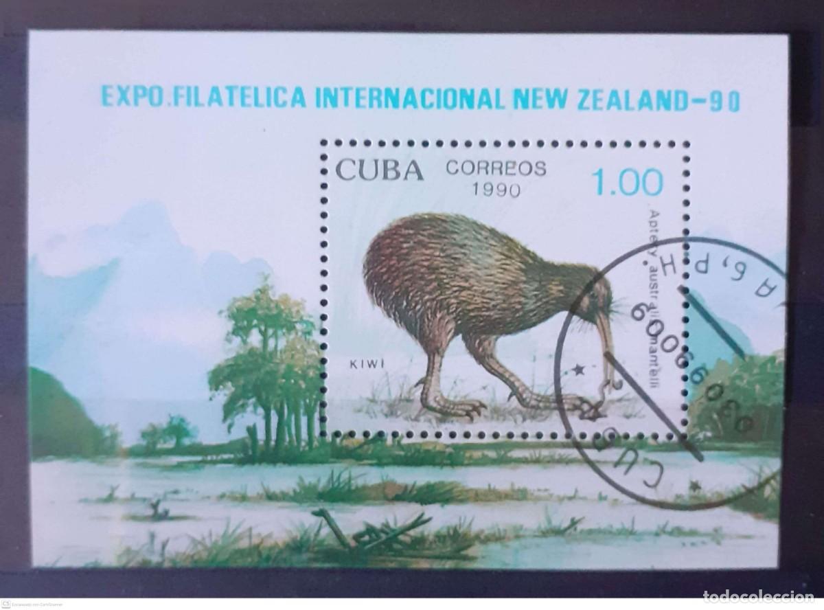 Sellos: CUBA H.B. n&ordm; 121&ordm; Aves. Exposici&oacute;n filat&eacute;lica internacional Nueva Zelanda 90