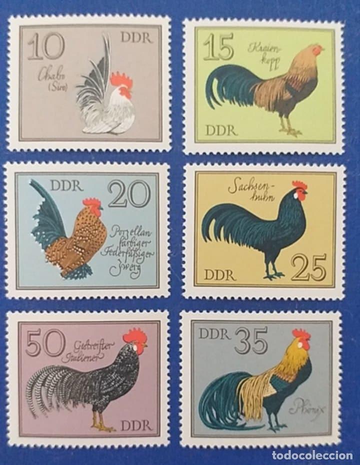 Sellos: Sellos Alemania O. Tema Aves 2062/67 Gallos 6v. Nuevos
