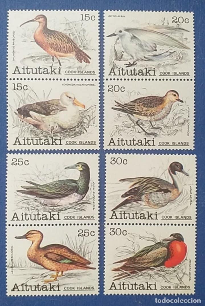 Sellos: Sellos Tema Aves Aitutaki 1981 293/00 Serie B&aacute;sica Aves del Pac&iacute;fivo 8v. Nuevos