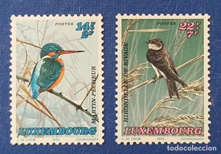 Sellos: Sellos Tema Aves Luxenburgo 1993 Sueltos Aves Amenazadas 2v. Nuevos