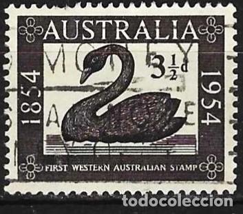 Sellos: Australia 1954 - Mi 247 - YT 212 - Ave : El cisne