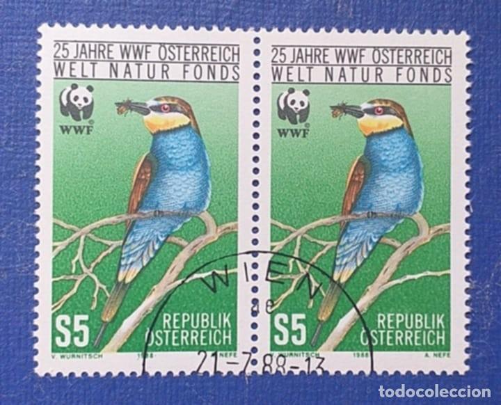Sellos: Sellos Tema Aves Austria 1988 WWF 2 Sellos Usados