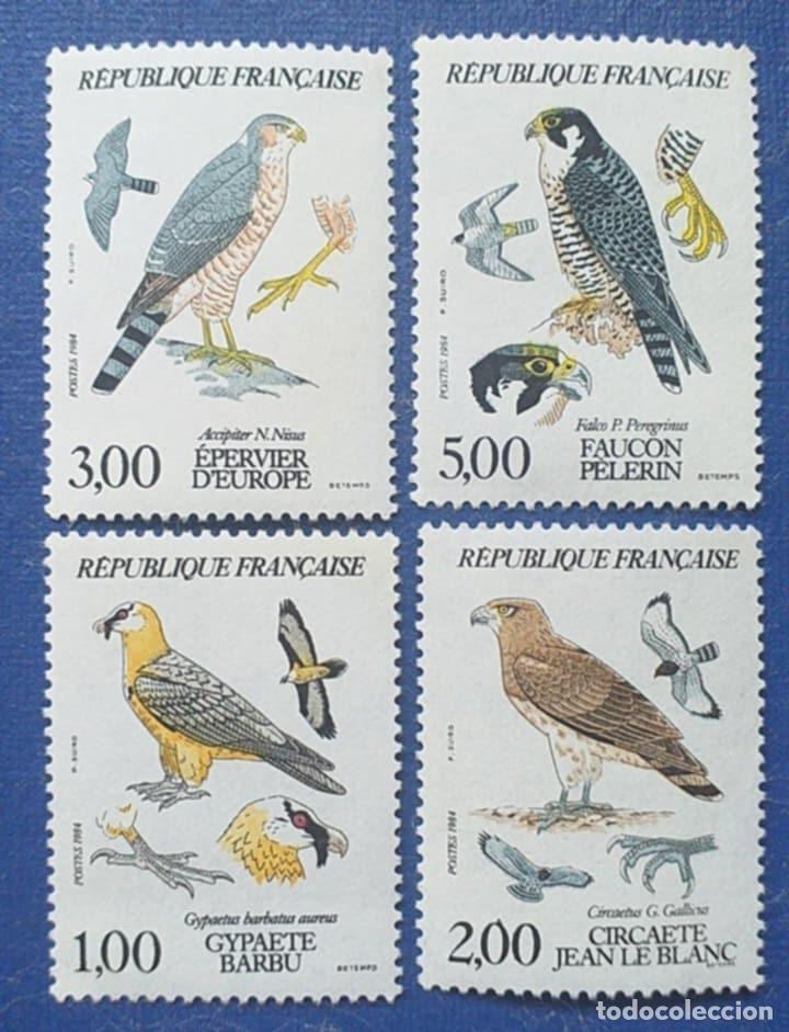 Sellos: Sellos Tema Aves Francia 1984 2463/66 Aves de Rapi&ntilde;a 4v. Nuevos