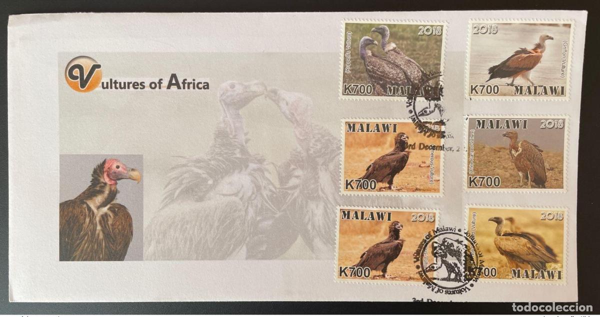 Stamps: Malaui 2018 FDC Mi. A-F 1009 Buitres Geier Birds V&ouml;gel Fauna