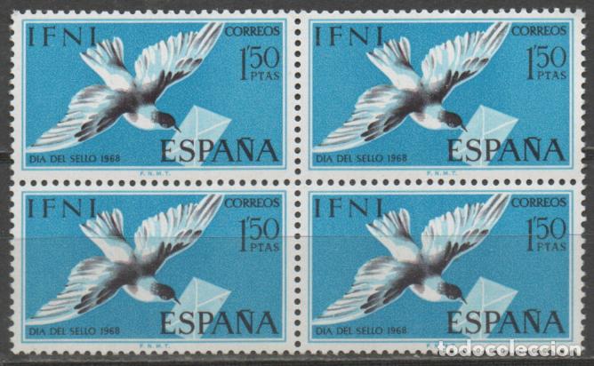 Sellos: Ifni, Edifil n&ordm; 237, Paloma mensajera, nuevo *** en bloque de 4