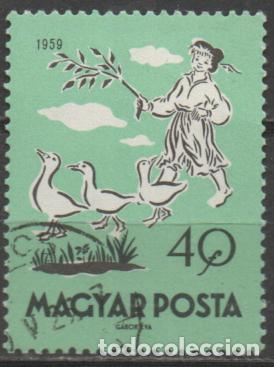 Sellos: HUNGRIA IVERT N&ordm; 1329, La oca Mat&iacute;as, CUENTO TRADICIONAL HUNGARO, USADO