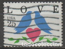 Sellos: ESTADOS UNIDOS IVERT N&ordm; 1886, SAN VALENTIN, AMOR, CORAZON Y PAJAROS, USADO