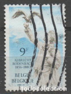 Sellos: BELGICA IVERT N&ordm; 1993, Etatua de Albrecht Rodenbach, Poeta, por Jules Lagae, USADO