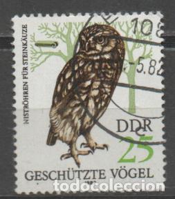 Sellos: ALEMANIA ORIENTAL IVERT N&ordm; 2354, MOCHUELO, AVE RAPAZ, USADO