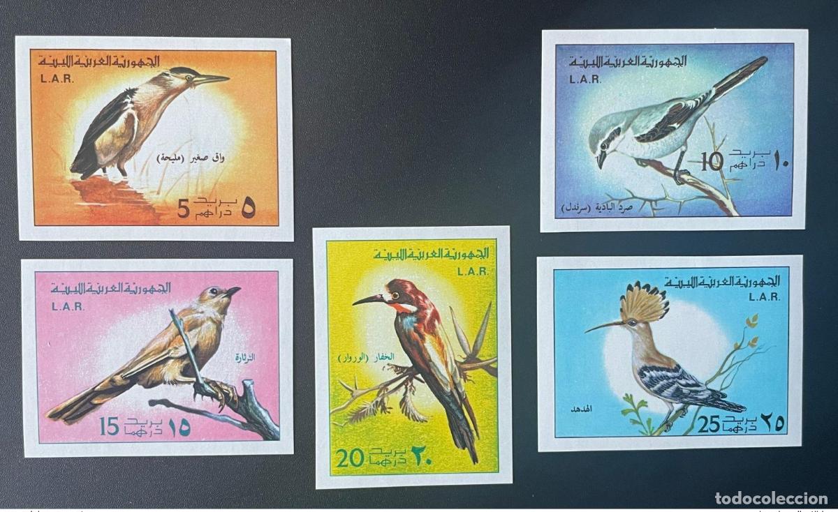 Sellos: Libya 1976 Mi. 520 - 524 IMPERF ND Birds V&ouml;gel