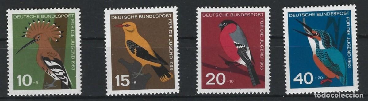 Sellos: ALEMANIA FEDERAL - SERIE PAJAROS - SELLOS PARA J&Oacute;VENES 1963 - MNH