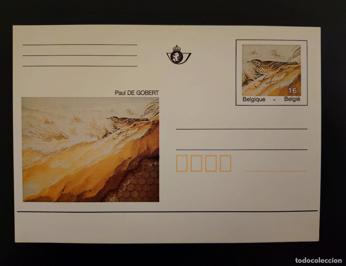 Sellos: B&eacute;lgica tarjeta postal ilustrada p&aacute;jaro Paul De Gobert nueva completa