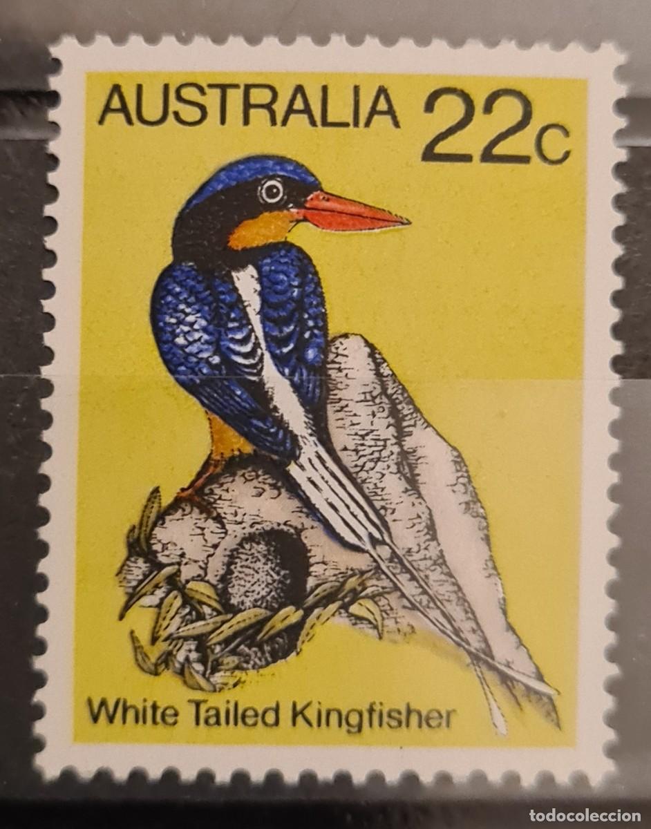 Sellos: Sello nuevo de Australia 1980. Aves: Tanysiptera sylvia