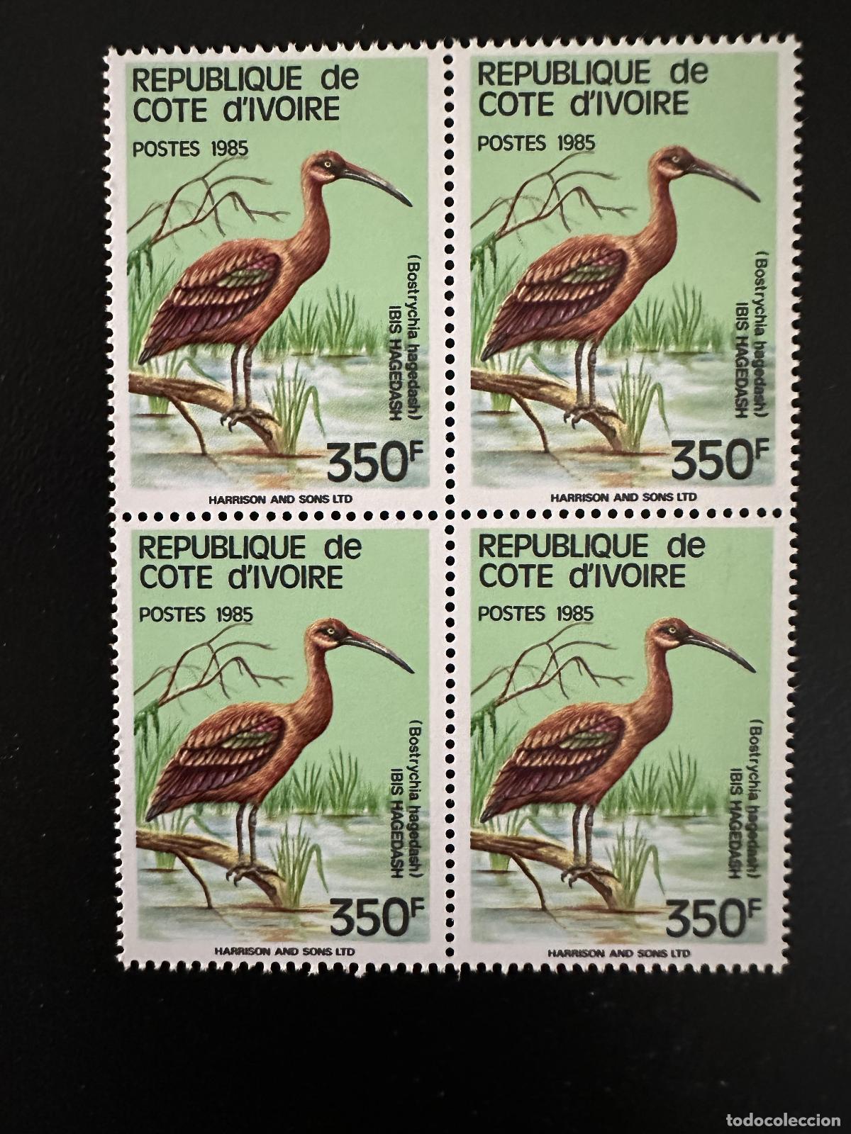 Timbres: Costa de Marfil 1985 Mi. C 848 bloque 4 Birds V&ouml;gel Ibis