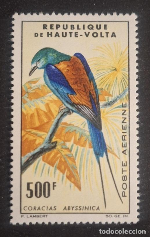 Francobolli: Alto Volta 1965 Mi. 160 correo a&eacute;reo ave Coracias abyssinica