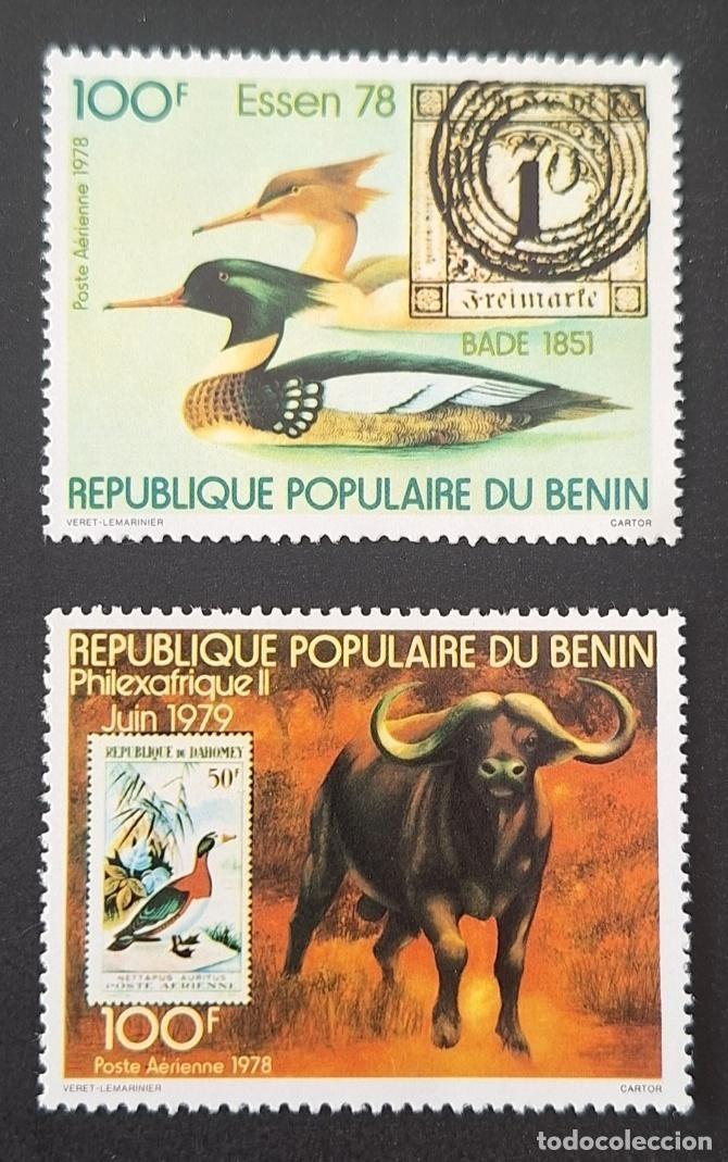 Sellos: Ben&iacute;n 1978 Mi. 166-167 Correo a&eacute;reo Essen Philexafrique aves