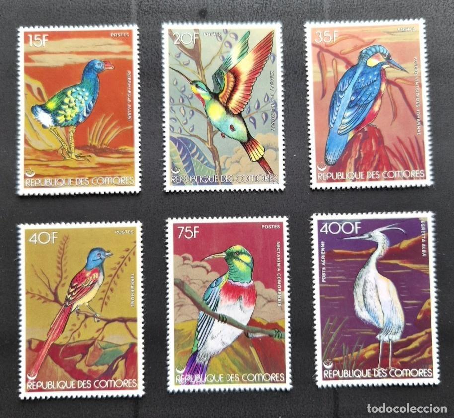 Briefmarken: Comoras 1978 Mi. 377-382 aves mart&iacute;n pescador garceta nectarina