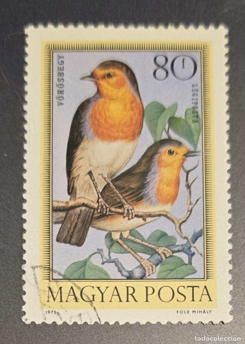 Sellos: SELLO MAGYAR POSTA HUNGRIA A&Ntilde;O 1973 - AVES - PAJAROS petirrojos