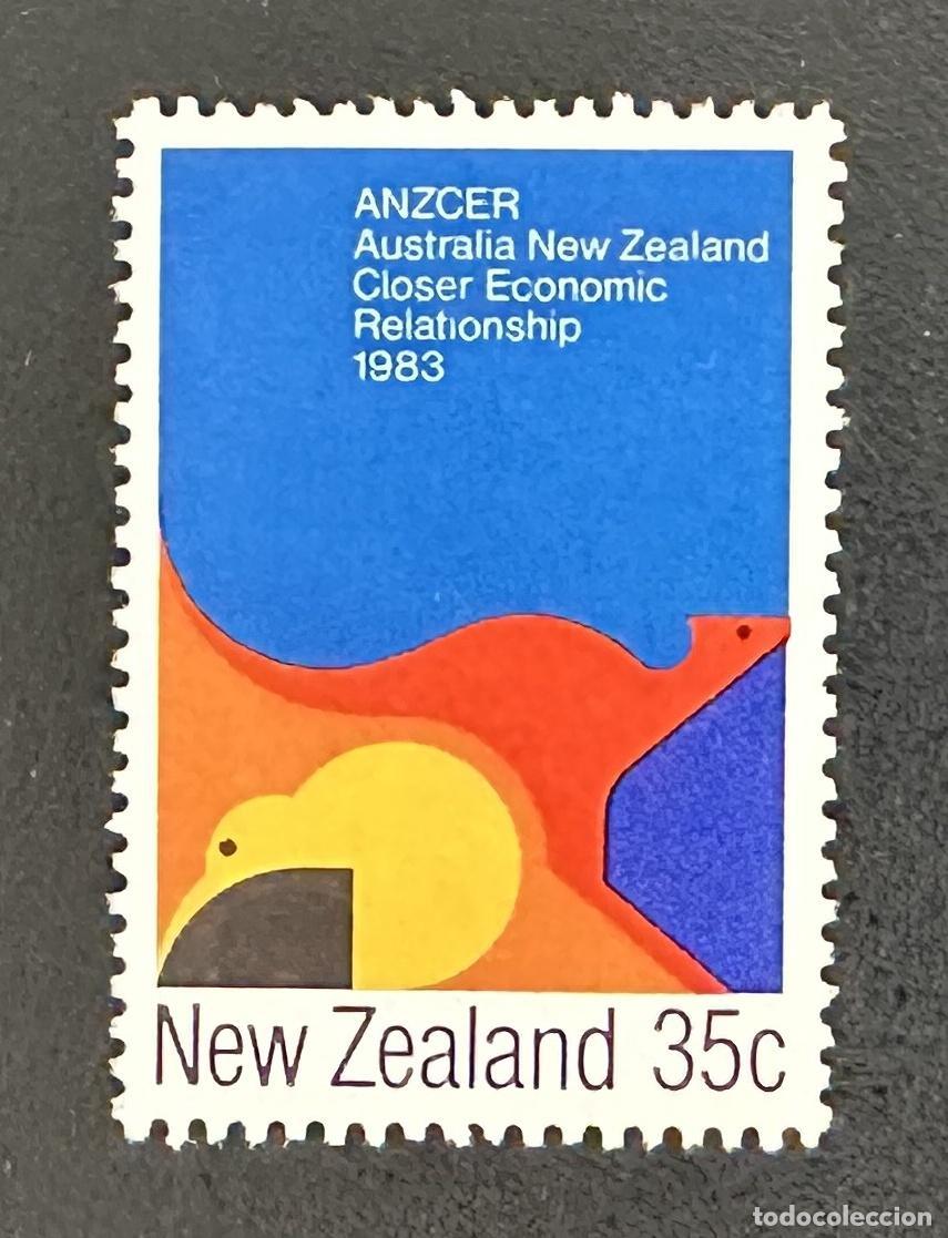 Sellos: Nueva Zelanda 1983 Mi. 863 emisi&oacute;n conjunta ANZCER kiwi canguro