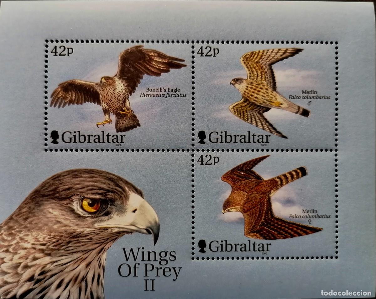 Sellos: GIBRALTAR 2000 - HB RAPACES - Foto 1