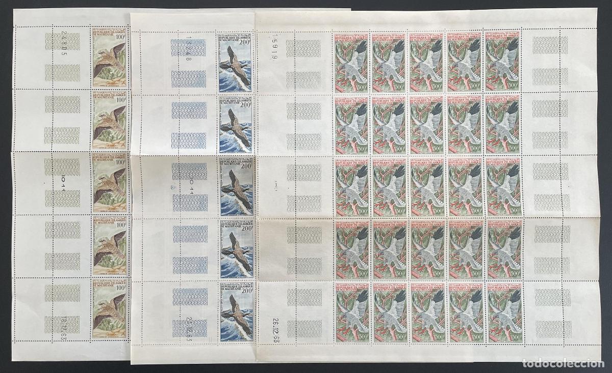 Sellos: Mauritania 1964 YT PA 34-36 tabl&oacute;n aves correo a&eacute;reo ganga