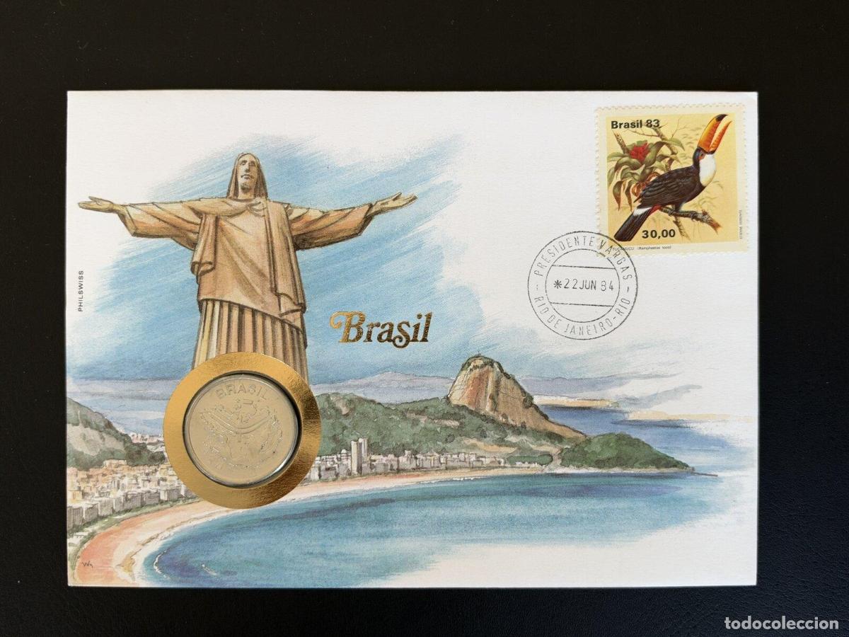 Sellos: Brasil sobre numism&aacute;tico Philswiss 1984 sello tuc&aacute;n R&iacute;o