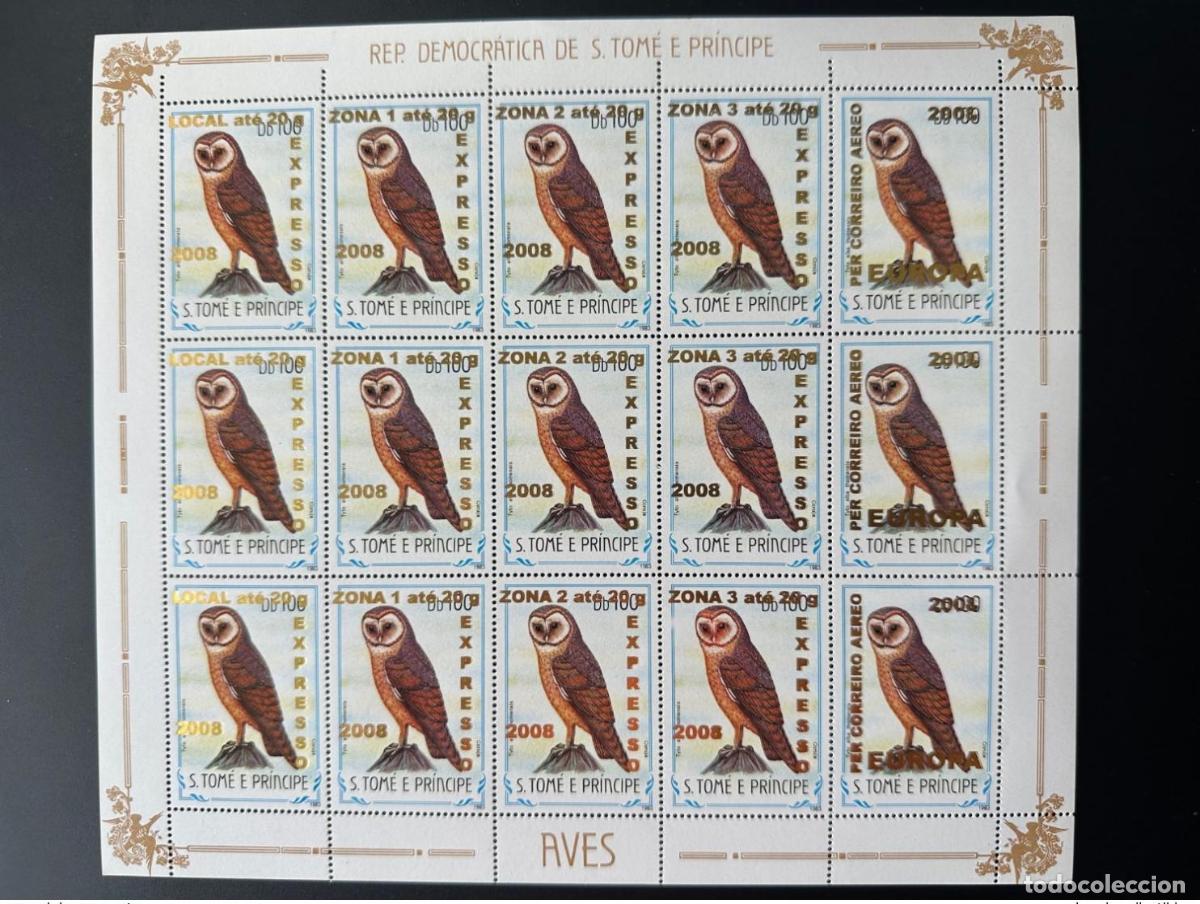 Francobolli: Santo Tom&eacute; y Pr&iacute;ncipe 2009 Mi. 3963 - 3968 Sheet Birds Owl Fauna Overload