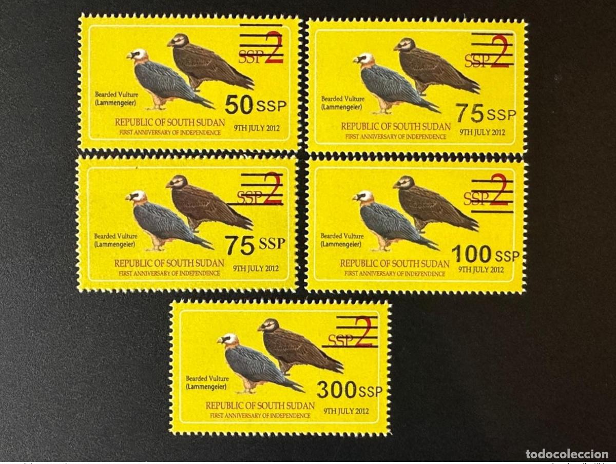 Stamps: Sud&aacute;n del Sur 2017 Mi. 10/13 I+II/16/21 Los quebrantahuesos est&aacute;n sobrecargados