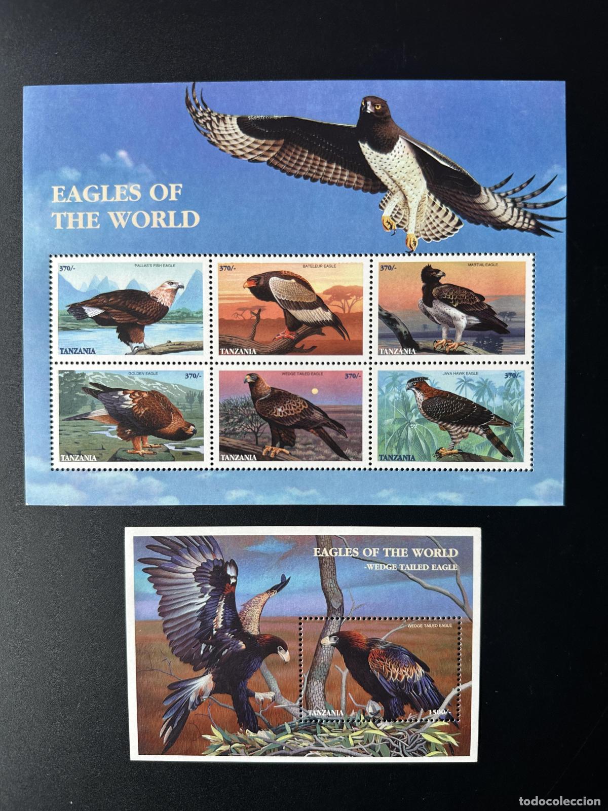 Timbres: Tanzania 1998 Mi. 2997 - 3002 Bl. 404 Eagles Wildlife Bird Raptor Animal