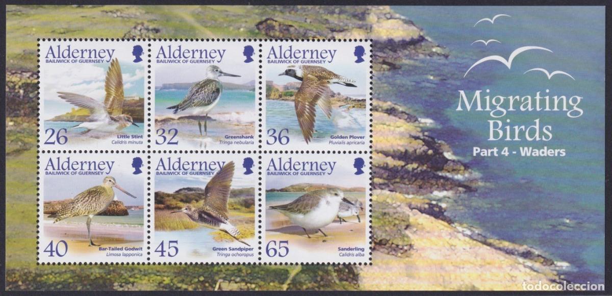 Selos: F-EX63796 ALDERNEY UK ENGLAND MH 2002 MIGRATING BIRD PART-4 WADERS AVES.