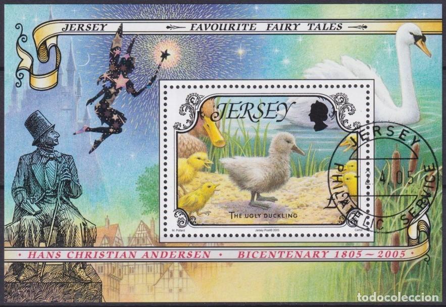 Francobolli: F-EX61848 JERSEY UK ENGLAND 2005 USED BIRD AVES OISEAUX UGLY DUCKLING ANDERSEN CHILD TALES.