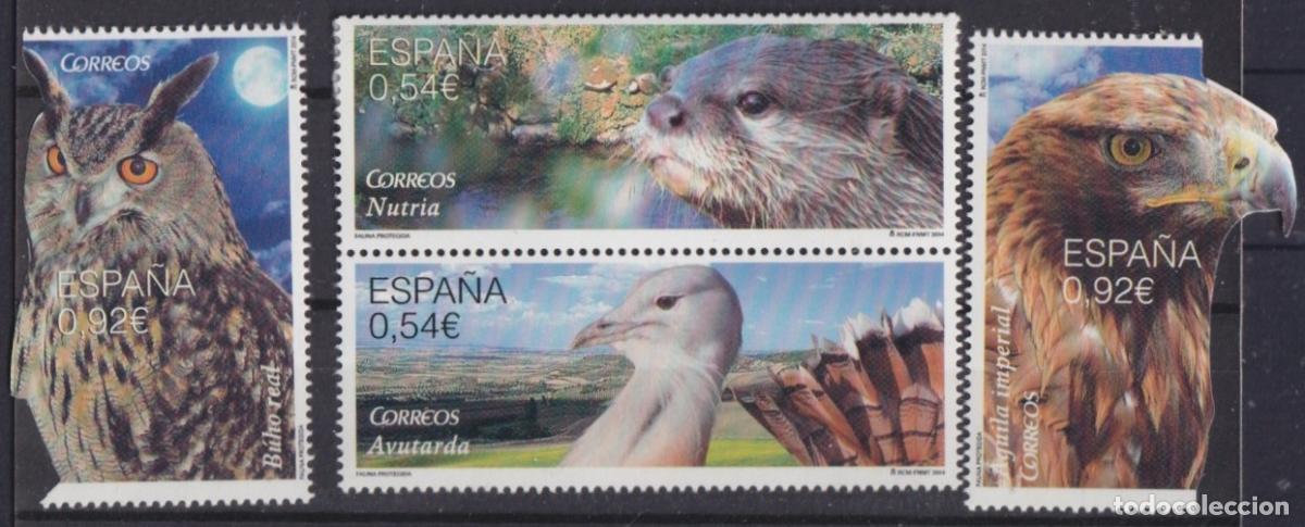 Selos: F-EX63654 ESPA&Ntilde;A SPAIN 2014 MNH ENDANGERED FAUNA BIRD PIGEON OWL EAGLE.