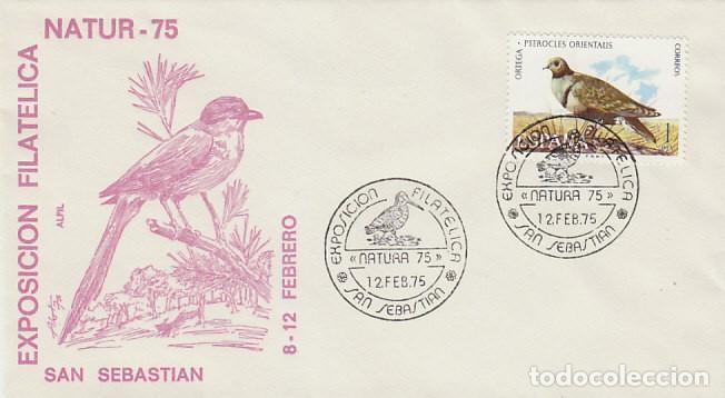 Sellos: A&Ntilde;O 1975, SAN SEBASTIAN, NATURA, PAJARO, EN SOBRE DE ALFIL