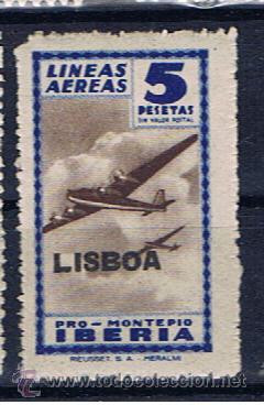 Sellos: iberia sobrecargado lisboa nuevo* - Foto 1