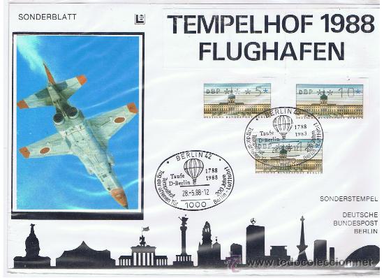Sellos: spd tempelhoff berlin 1988 flughafen - Foto 1