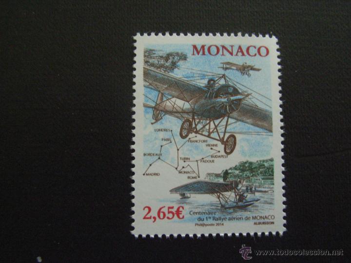 Sellos: MONACO  A&Ntilde;O 2014. CENTENARIO DEL 1&ordm; RALLYE AEREO DE MONACO - Foto 1