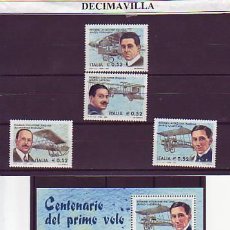 Sellos: ITALIA, AVIONES, 2003, 2660/63 + H.B. 35