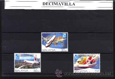Sellos: MALAYSIA, 628/30, AVIONES - Foto 1