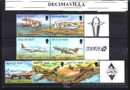 Sellos: MAN, 1997, 760/67, AVIONES - Foto 1