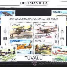 Sellos: TUVALU, 1998, 740/43 + H.B. 62, AVIONES, TRAV047