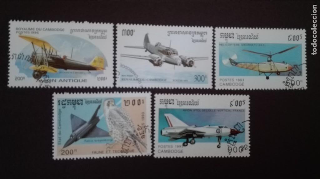 Sellos: Camboya aviones usados - Foto 1