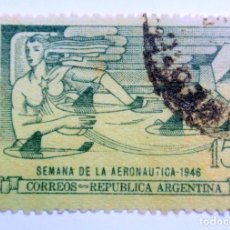 Sellos: SELLO POSTAL ARGENTINA 1946, 15 CENTAVOS, SEMANA DE LA AERONAUTICA 1946, AÉREO, USADO. Lote 149370038