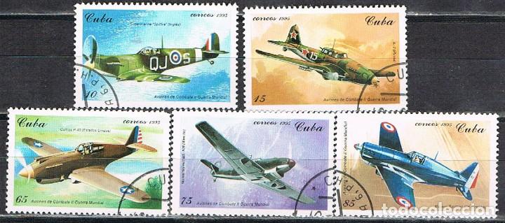 Sellos: Cuba nº 3845/49, Aviones de combate de la 2ª Guerra mundial, usado, serie completa - Foto 1 - 259882185