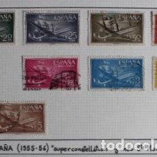 Sellos: LOTE 8 SELLOS USADOS ESPAÑA 1955-56 AVIÓN SUPERCONSTELLATION Y NAO SANTA MARIA
