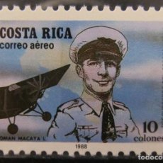 Sellos: SELLO COSTA RICA 1988 PRECURSORES DEL CORREO AÉREO ROMAN MACATA. Lote 326320748