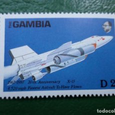Sellos: GAMBIA, 1988, 20 ANIV. VUELO MAS RAPIDO DE LA HISTORIA, AVION X-15, YVERT 711. Lote 362729425