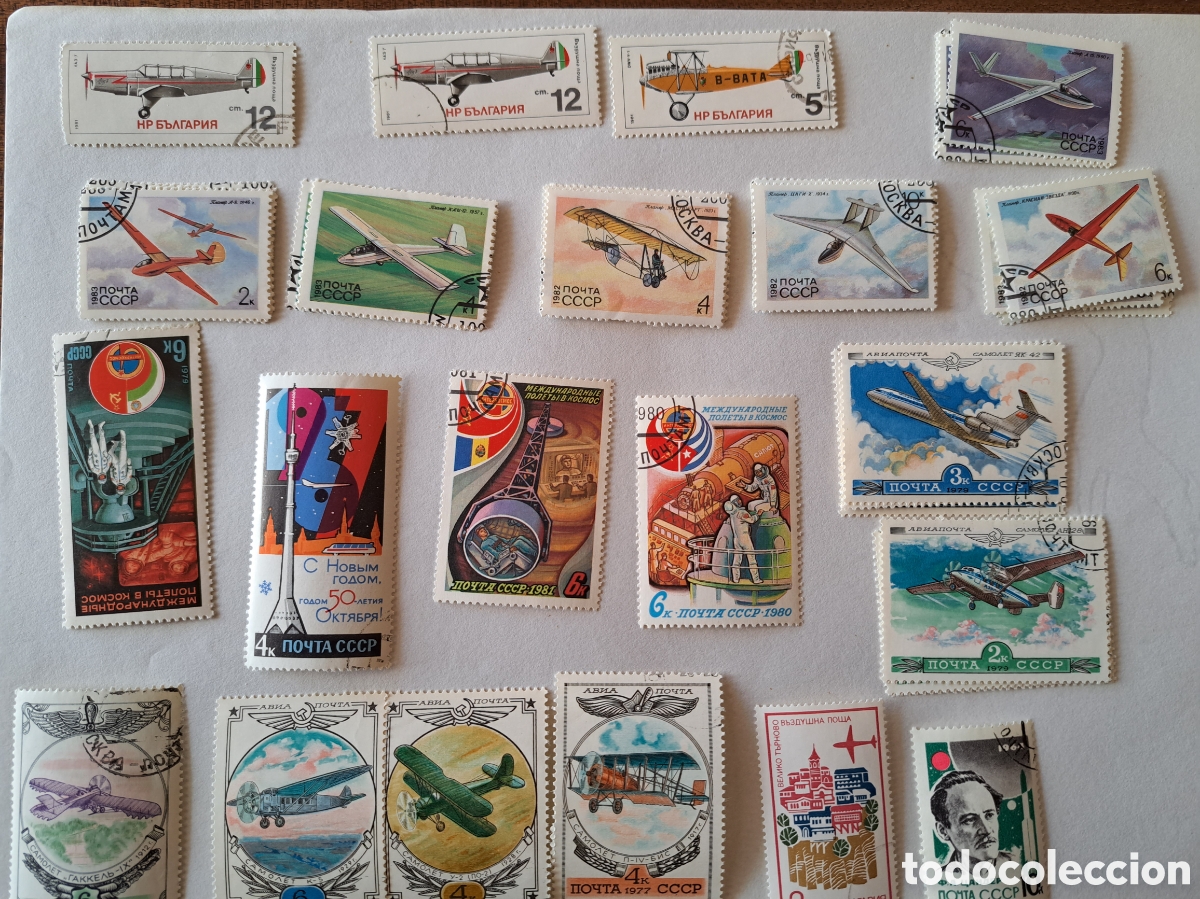 Sellos: Lote sellos tema aviones- espacio (450) - Foto 2